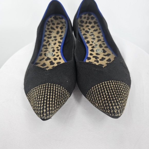Rothy's Pointed Toe Flats | Black & Gold | Size 11 - Picture 5 of 10